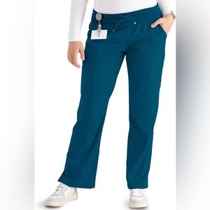 Grey's Anatomy 4-Pocket Yoga Knit Pant in Caribbean Blue